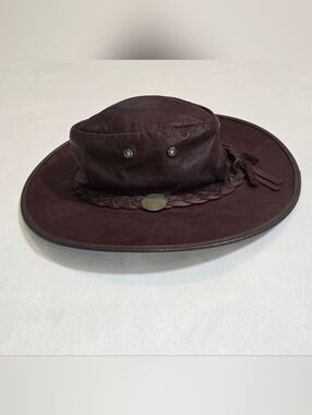 Barmah Squashy Outback Hat Genuine Kangaroo Leather Brown Australia Made